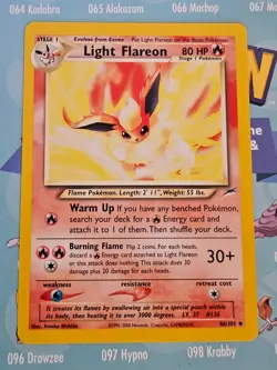 Pokemon Light Flareon 46/105 Neo Destiny Unlimited NM Card - Image 1