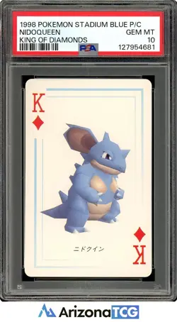 Pokemon 1998 Nidoqueen King Of Diamonds Pokemon Stadium Blue Playing Card PSA 10 - Image 1