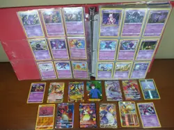 Pokemon Cards LOT BINDER V/VMAX EX GX Charizard Mewtwo Eevee Mimkyu Snorlax etc - Image 1
