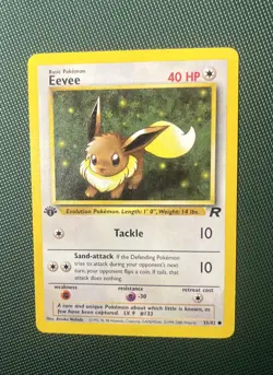 Eevee - Team Rocket 1st Edition 55/82 Pokemon Card LP - Image 1
