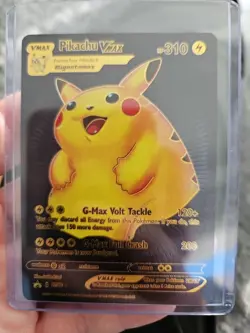Pikachu Vmax Black Foil Fan Art Vinyl Collector Pokemon Card - Image 1