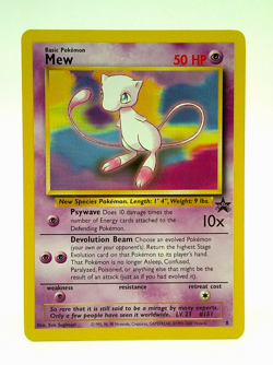 Mew Basic Pokemon Card - Black Star Promo card #8 Near Mint Condition - Image 1