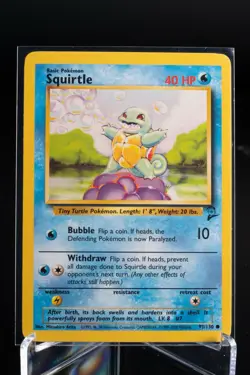 Squirtle 93/130 Base Set 2 Regular Vintage Pokemon Card NM - Image 1