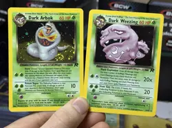 Dark Arbok 2/82 Weezing 14/82 Team Rocket 2000 Holo Rare WOTC Pokemon Card TCG - Image 1