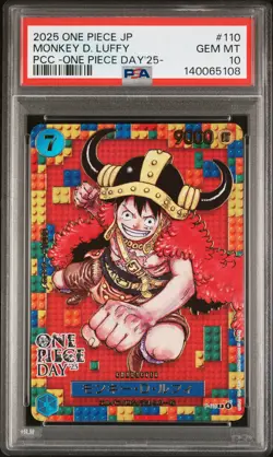 2025 ONE PIECE JPN PREM CARD COLL ONE PIECE DAY'25 #110 MONKEY D. LUFFY PSA 10 - Image 1