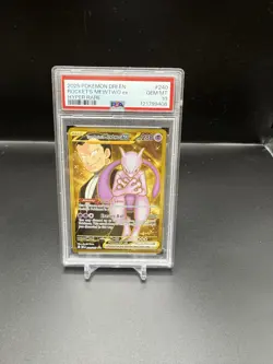 Team Rockets Mewtwo EX Hyper Rare Card 240/182 SV10 Destined Rivals Psa 10 - Image 1