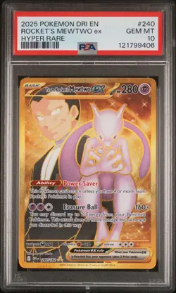 Team Rockets Mewtwo EX Hyper Rare Card 240/182 SV10 Destined Rivals Psa 10 - Image 3