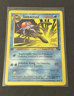 Tentacruel 44/62 1st Edition Fossil Uncommon Pokemon Card - Image 1