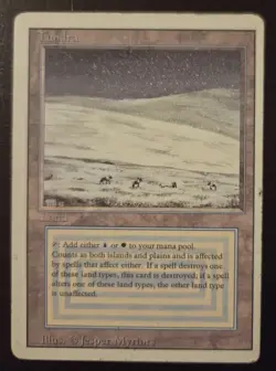 Tundra Revised Edition MTG Lightly Played LP Magic Dual Land - Image 1