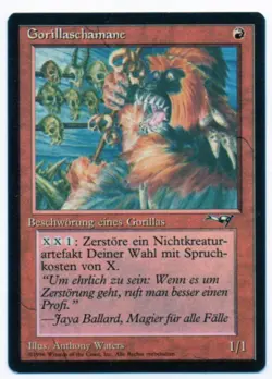 MTG German Gorilla Shaman Art #1 x4 Alliances NM- - Image 1
