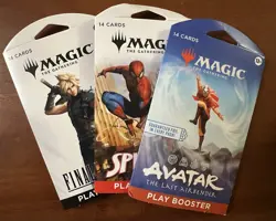 3x MTG Sleeved Booster Pack Lot- Final Fantasy, Spider-Man, Avatar - Gift Bundle - Image 1