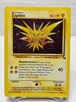 Zapdos 15/62 Holo Rare Unlimited Fossil Pokemon 840 - Image 1