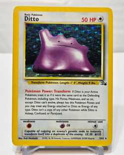 Ditto 3/62 Holo Rare Unlimited Fossil Pokemon 844 - Image 1