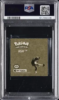 1999 POKEMON STICKERS SERIES 1 RARE GOLD STICKERS #R17 ASH PSA 9 - Image 2