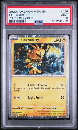 2023 POKEMON MEW EN-151 ZAPDOS EX BOX #125 ELECTABUZZ PSA 9 - Image 1