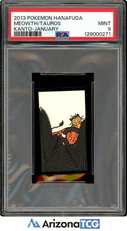 Pokemon 2013 Meowth/Tauros Kanto-January Pokemon Hanafuda PSA 9 - Image 1