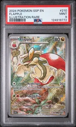 2024 POKEMON SSP EN-SURGING SPARKS #210 FLAPPLE ILLUSTRATION RARE - PSA 9 MINT - Image 1