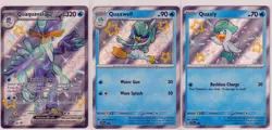 3 PALDEAN FATES POKEMON PROMO- QUAQUAVAL ex SVP084+QUAXWELL 083+QUAXLY 082 NM/M - Image 1