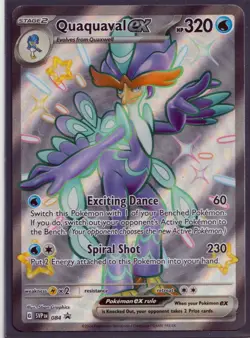 3 PALDEAN FATES POKEMON PROMO- QUAQUAVAL ex SVP084+QUAXWELL 083+QUAXLY 082 NM/M - Image 2