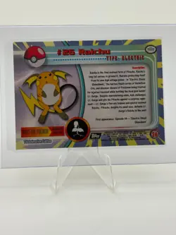 1999 Topps Pokemon Series 1 TV Animation RAICHU #26 Black Label (Non Holo) - Image 2