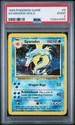 1999 POKEMON GAME #6 GYARADOS-HOLO PSA 2 - Image 1