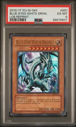 2010-2017 YU-GI-OH! #001 BLUE-EYES WHITE DRAGON PSA 6 - Image 1