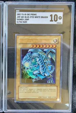 Yugioh Blue-Eyes White Dragon Shonen Jump Ultra Rare Promo JMP-001 SGC 10 PSA 10 - Image 1