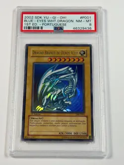 Blue Eyes White Dragon DIK-P001 SDK 1st Edition Portuguese Yugioh PSA 8 *436 - Image 1