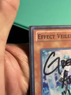 Yu-Gi-Oh Effect Veiler ORCS-ENSE1 Super Rare - Signed by Greg Abbey (Yusei) - Image 3