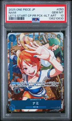 2025 ONE PIECE JPN LET'S START CAMPAIGN PROMOTION PACK ALTERNATE ART NAMI PSA 10 - Image 1