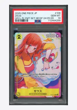 One Piece PSA 10 Zeus R Promo 2025 OP11-106 Official Playmat Set Japanese - Image 1