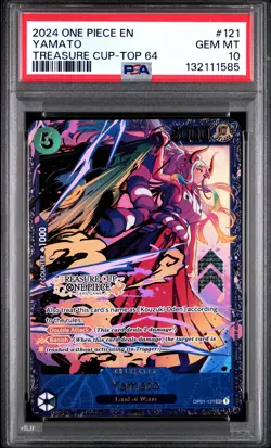 2024 ONE PIECE PROMOS TREASURE CUP-TOP 64 #121 YAMATO PSA 10 - Image 1