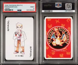 PROFESSOR OAK 1996 POKEMON RED VERSION PLAYING CARDS JOKER PSA 9 - Image 3