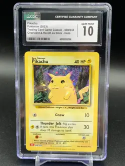 CGC 10 Gem Mint Pikachu 008/034 CLASSIC Collection HOLO Pokemon Card - Image 1