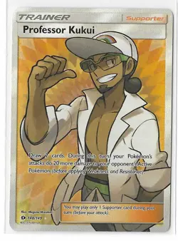 Professor Kukui 148/149 Pokemon Sun & Moon Full Art Ultra Rare Card NM - Image 1