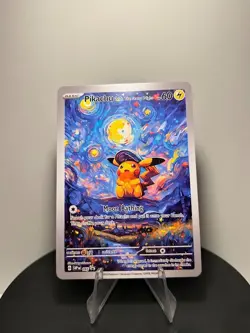 Pokemon Pikachu Fan Art Starry Night Custom Card - Image 2