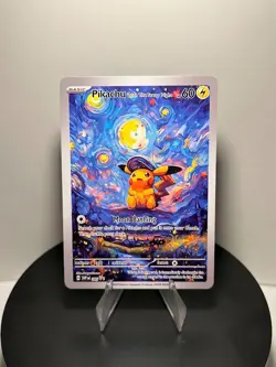 Pokemon Pikachu Fan Art Starry Night Custom Card - Image 5