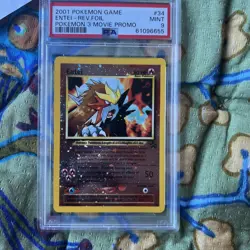 Pokemon Cards PSA 9 MINT Entei Rev Foil Black Star Movie Promo 3 2001 #34 - Image 2
