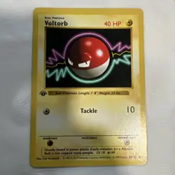Pokemon TCG Voltorb Base Set 67/102 Regular 1st Edition Shadowless Common Card - Image 1