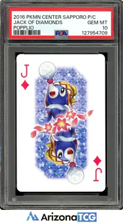 Pokemon 2016 Popplio Jack Of Diamonds Pokemon Center Sapporo Playing Card PSA 10 - Image 1