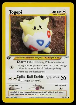 Pokemon Card - Togepi Neo Destiny 56/105 Uncommon 1st Edition - Image 1