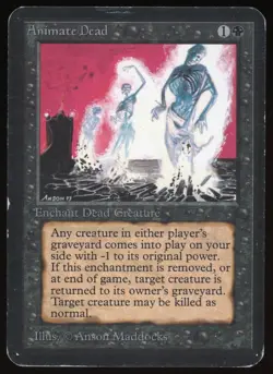 1993 MTG Magic the Gathering Card Alpha Animate Dead MP Gaming Card TCG - Image 1