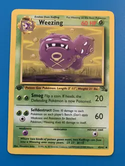 1st Edition Weezing 45/62 Fossil Set Rare Vintage 1999 Pokemon Card - NM - Image 1