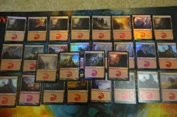 MTG - Job Lot of FOIL Basic Mountains x 28 - NM Condition - Mixed Set Lands - Image 1