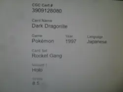 CGC 8.5 NM/Mint+ Dark Dragonite Japanese #149 Rocket Gang Holo Rare Pokemon Card - Image 4