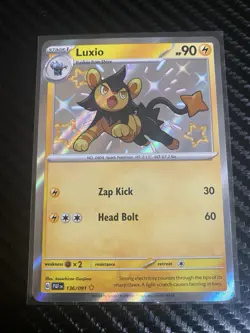 Luxio | 136/091 | Shiny Holo Rare | SV: Paldean Fates (PAF) | Pokemon TCG - MINT - Image 1