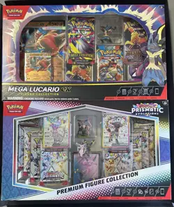 Pokemon TCG PRISMATIC EVOLUTIONS & MEGA Lucario Premium Figure Coll - Image 1
