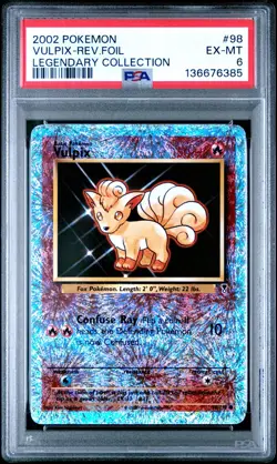 2002 Pokemon Legendary Collection Vulpix Reverse Holo 98/110 PSA 6 - Image 3