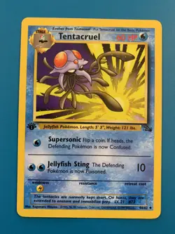 1st Edition Tentacruel 44/62 Fossil Set Rare Vintage 1999 Pokemon Card - NM - Image 1