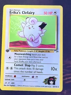 Pokemon Erika's Clefairy Gym Heroes #25 1st Edition Rare NM - Image 1